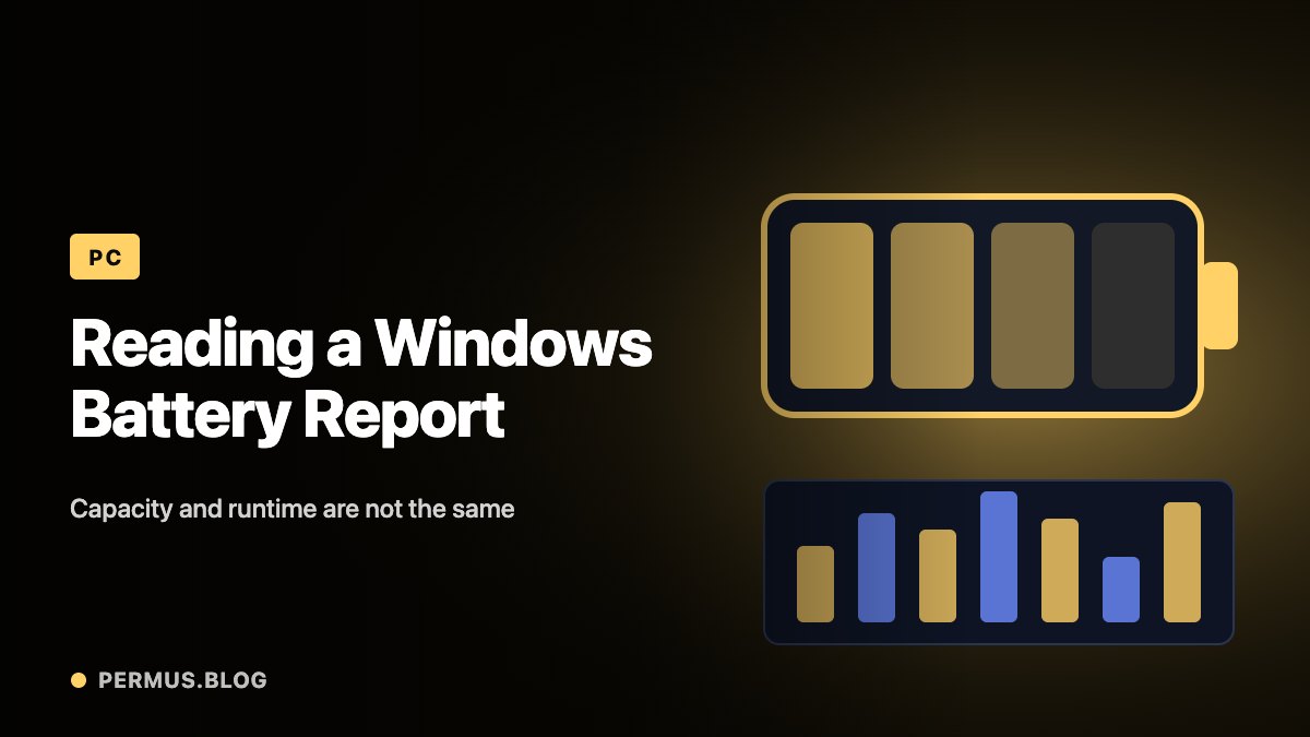 Read a Windows Battery Report Without Confusing Capacity and Runtime
